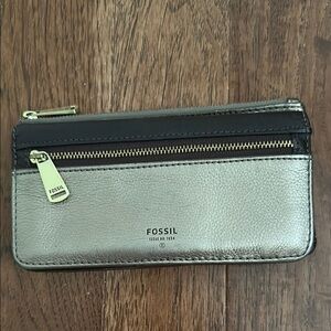Fossil Silver and Brown Wallet